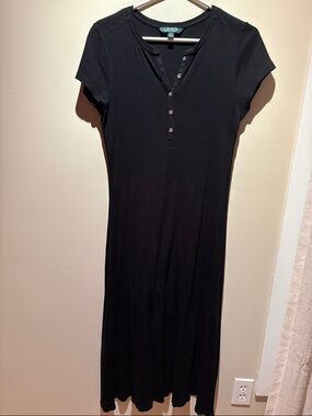 Ralph Lauren Black Maxi Henley Dress